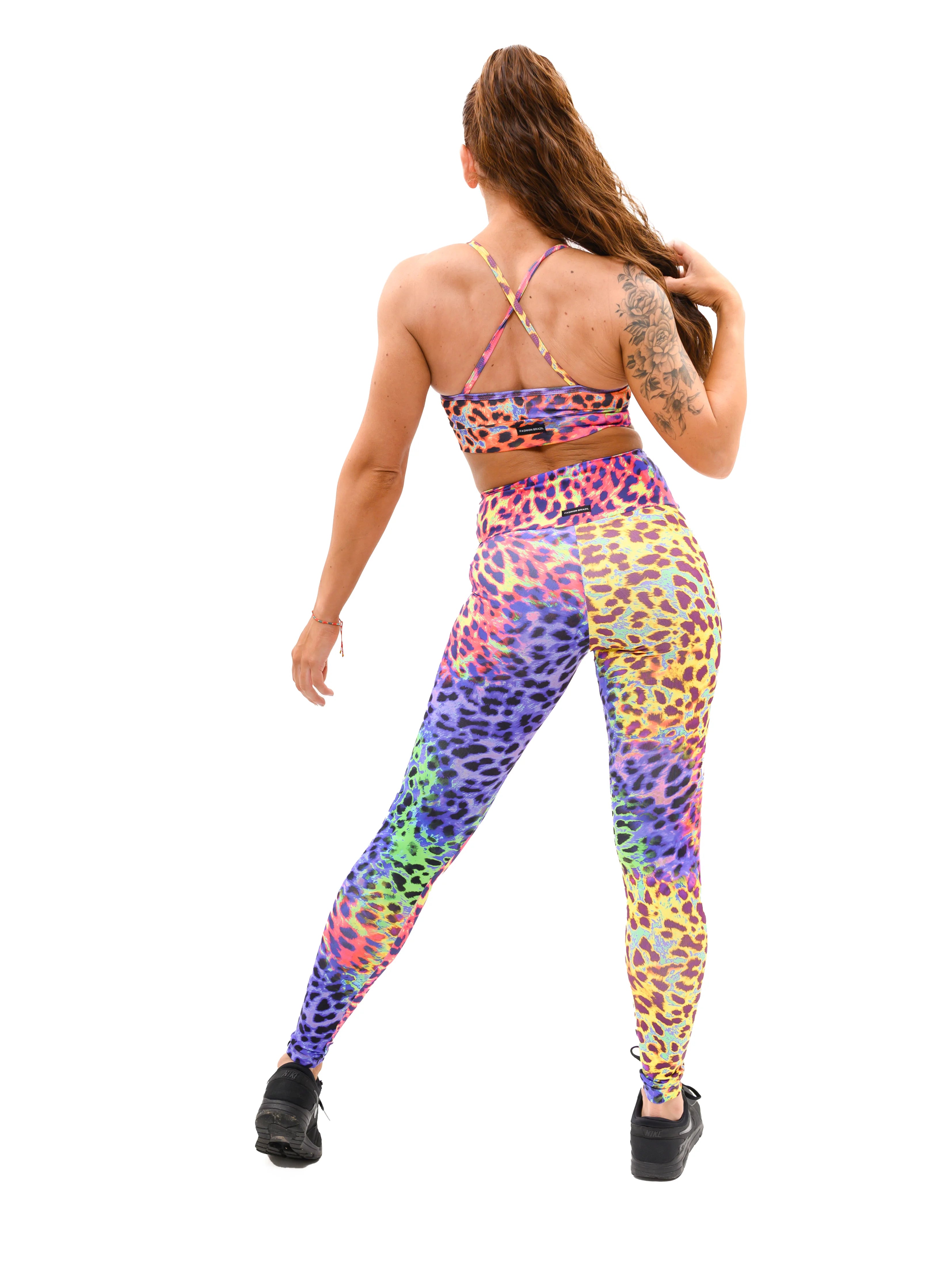 Neon Leopard Tights and Sports Bra