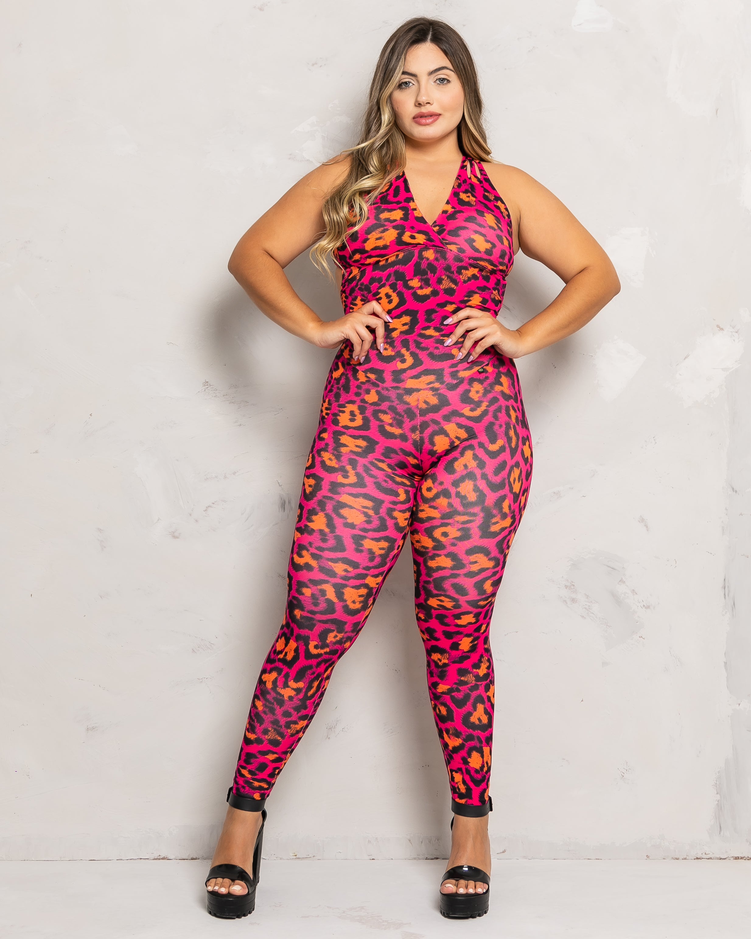 Pink Leopard Workout Jumpsuit
