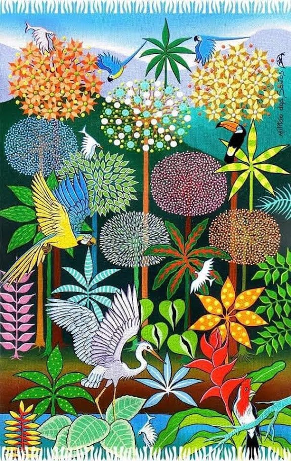 Pantanal fringed Brazilian canga sarong product shot showing the beauty of Brazil's Pantanal fauna and flora  – Fashion Brazil