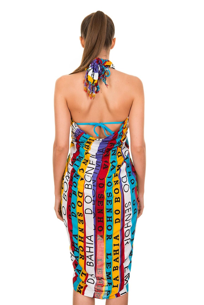 Bonfim colorful Brazilian Pareo, cover up, sarong