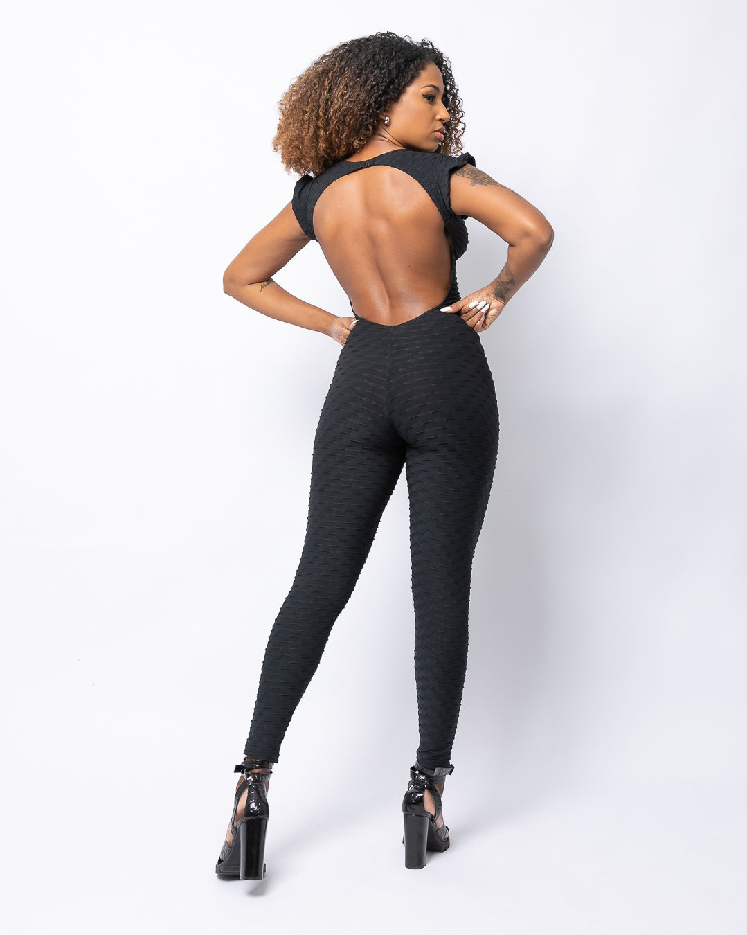 Black Brazilian Workout Dance Bodysuit