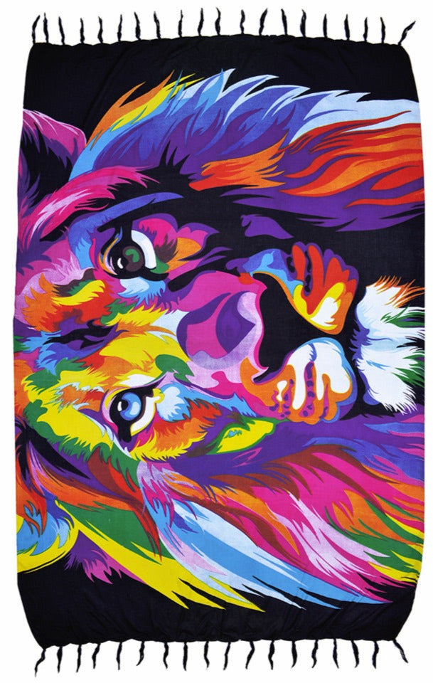 Lion Colourful Brazilian Pareo, cover up, sarong