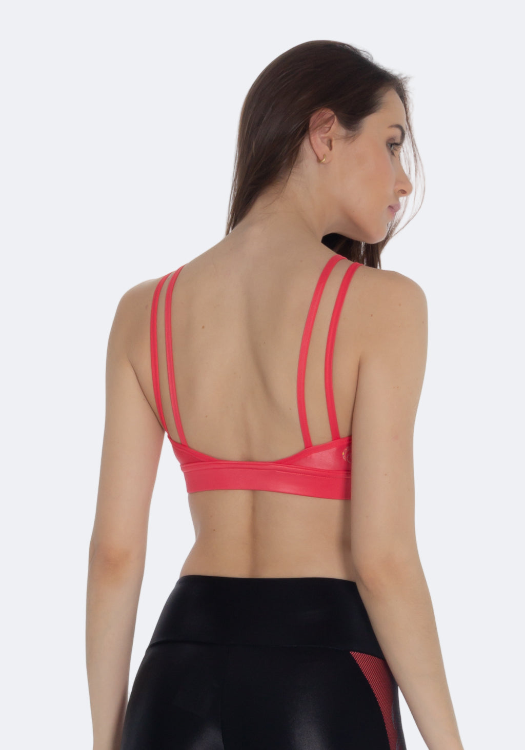 Red Strappy Active Crop - Fashion Brazil 