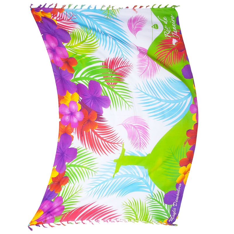 Rio rosa colorful Brazilian Pareo, cover up, sarong 