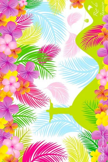 Rio de Janeiro colorful Brazilian Pareo, cover up, sarong 